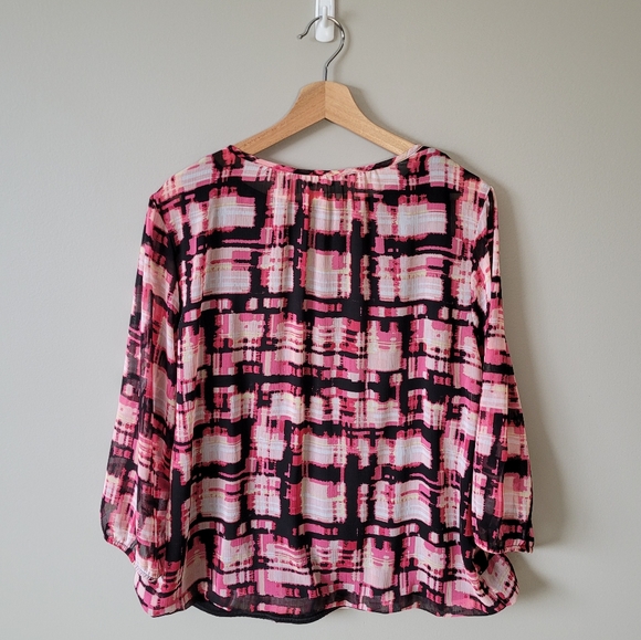 Pink and black chiffon layered shirt - Picture 5 of 6